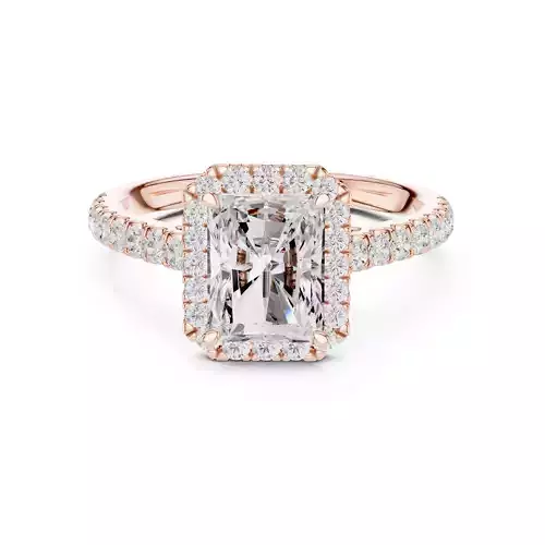 Radiant Cut Halo Diamond Engagement Ring 3DM STL Video