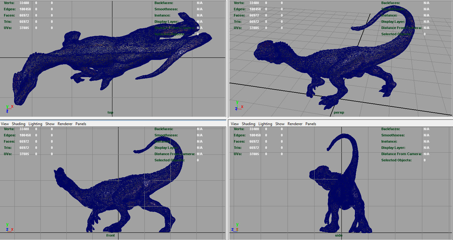 Dilophosaurus dinosaur Low-poly 3D model_11