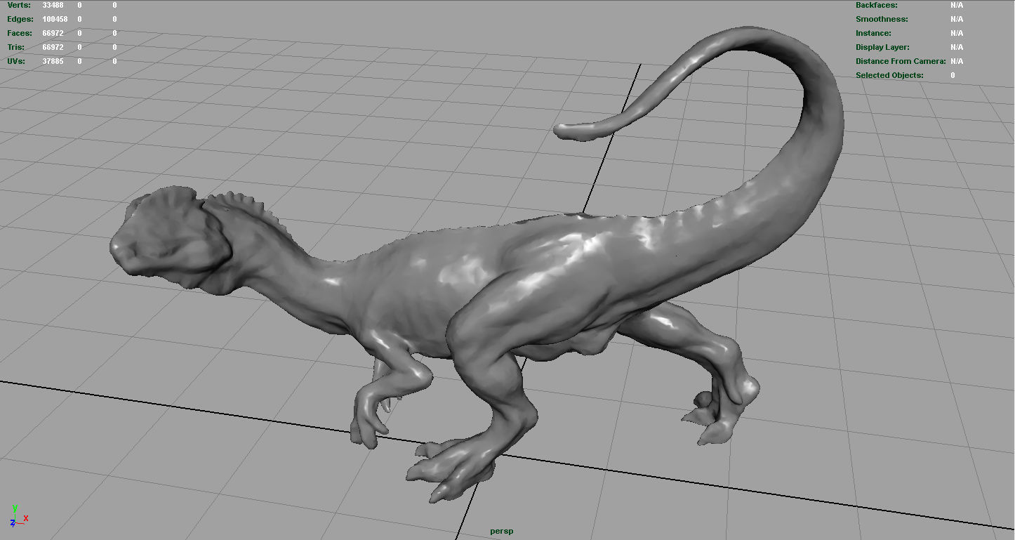 Dilophosaurus dinosaur Low-poly 3D model_5