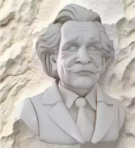 Albert Einstein Head Bust 3D Model - STL Printable Genius
