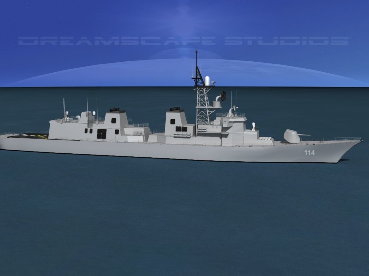Takanami Class Destroyer Makinami 3D model_14