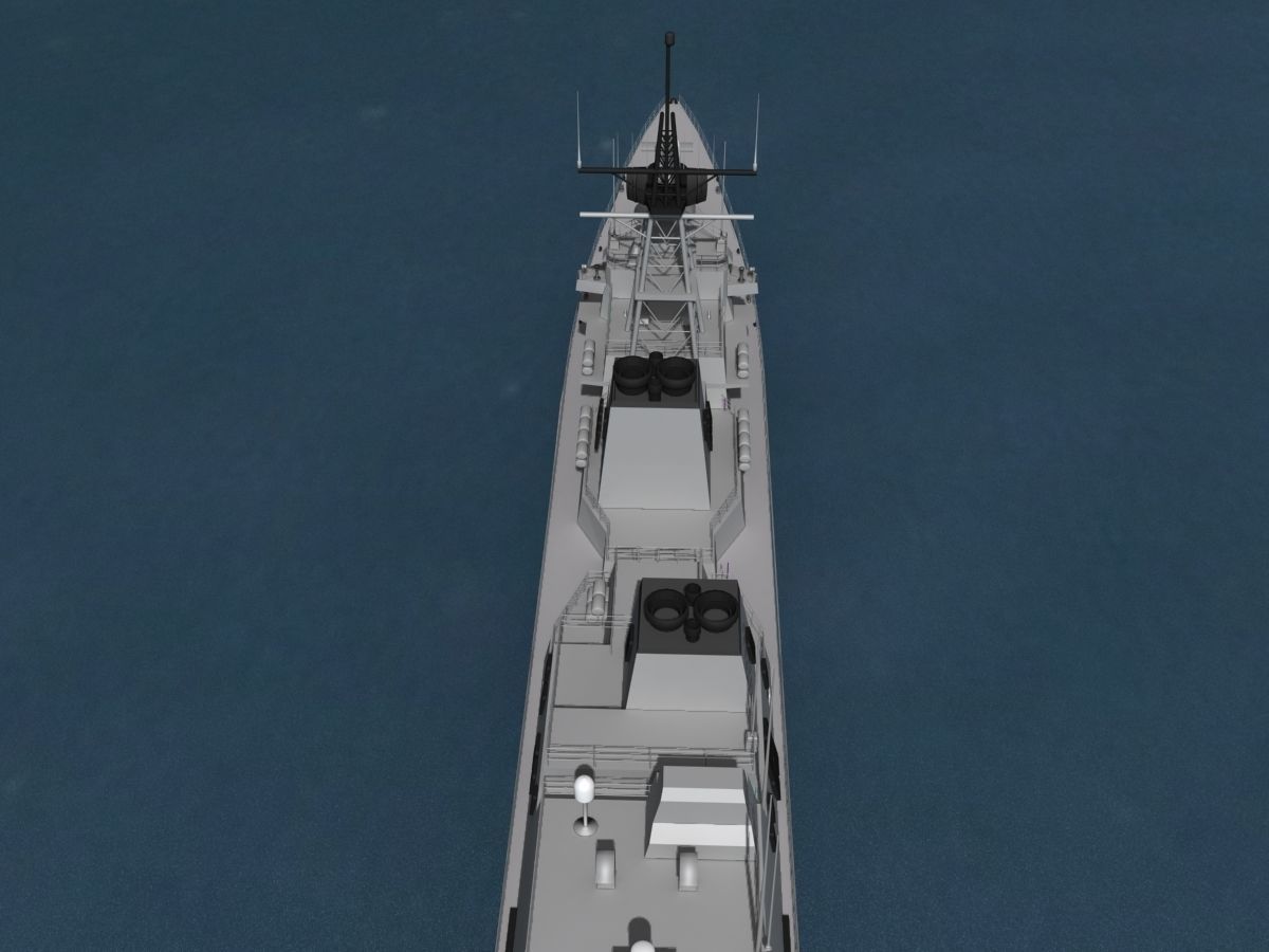 Takanami Class Destroyer Makinami 3D model_5