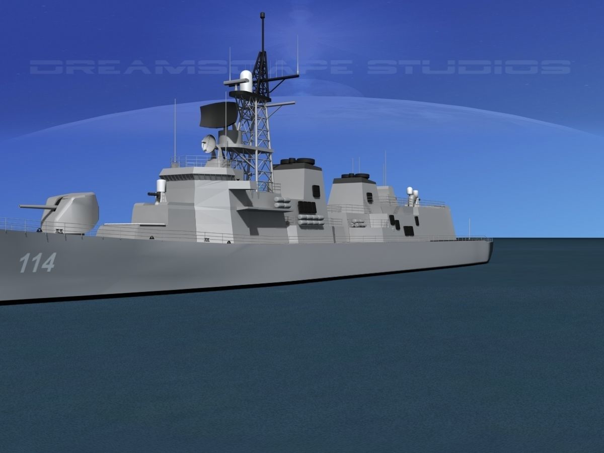 Takanami Class Destroyer Makinami 3D model_11