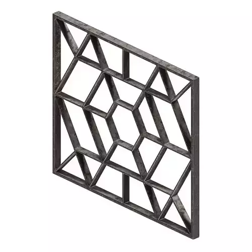 Rusty Window Grill 3D model