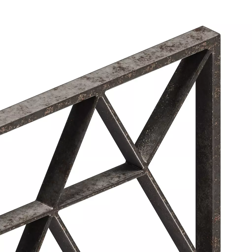 Rusty Window Grill 3D model_3