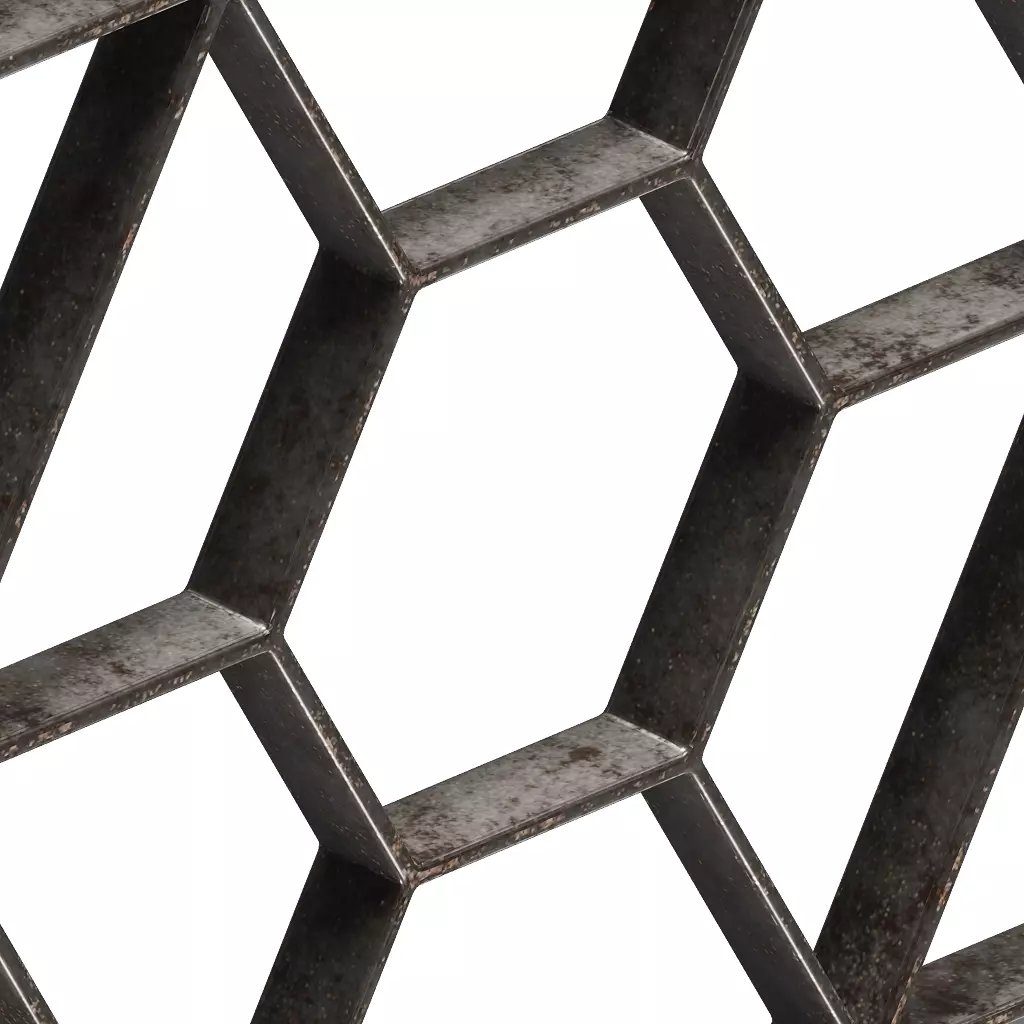 Rusty Window Grill 3D model_2