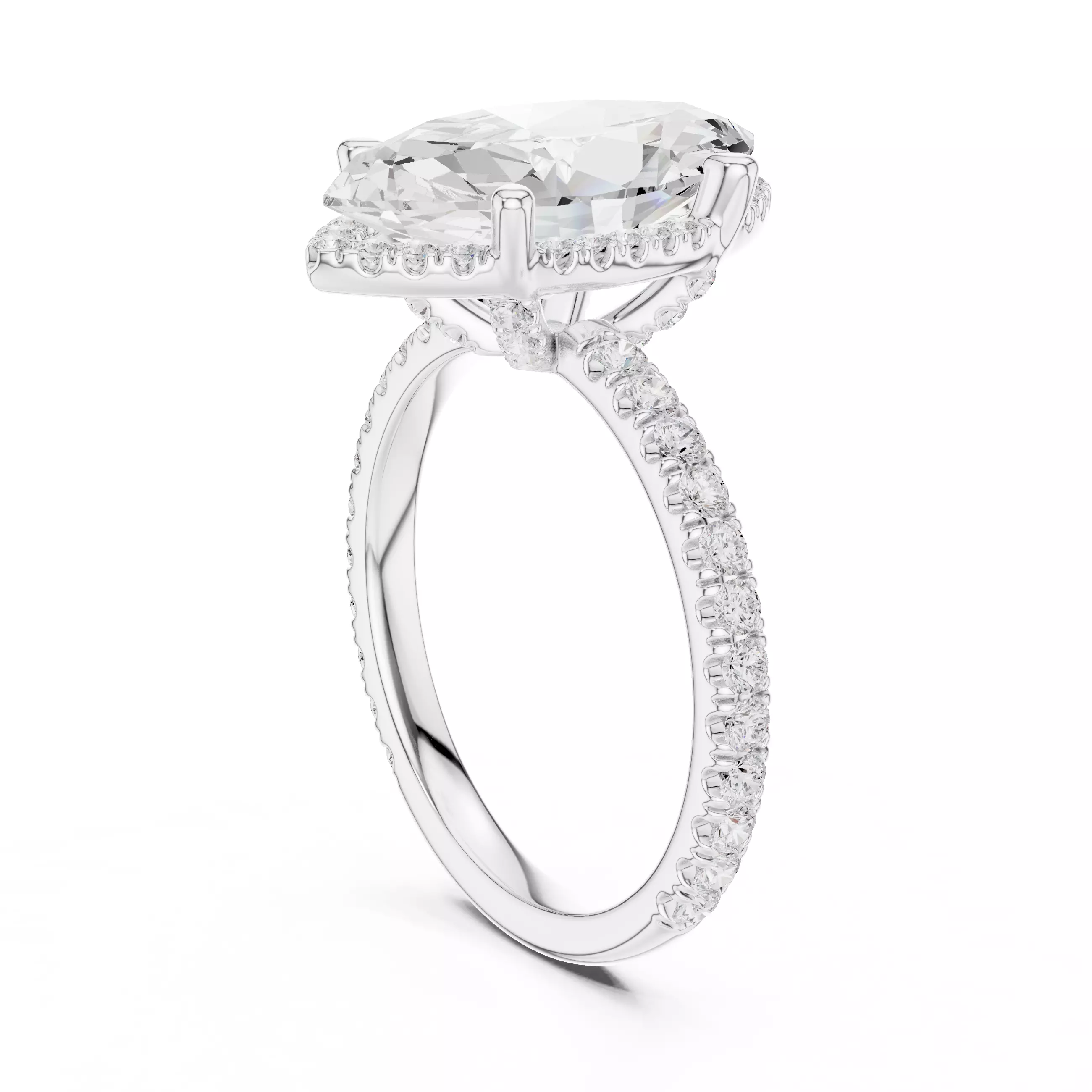 15x8mm Marquise Cut Diamond Engagement Ring 3DM STL Video 3D print model_9