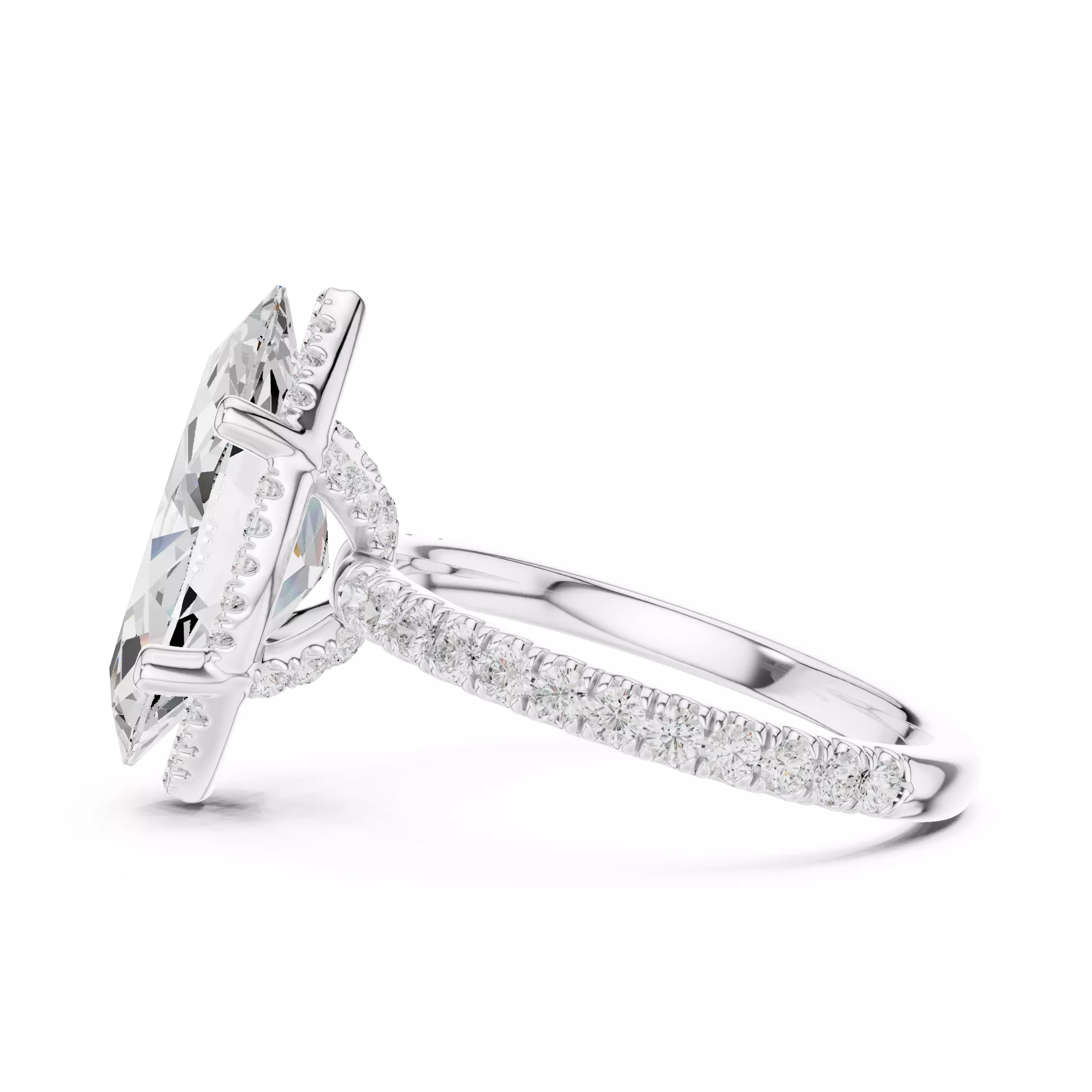 15x8mm Marquise Cut Diamond Engagement Ring 3DM STL Video 3D print model_11