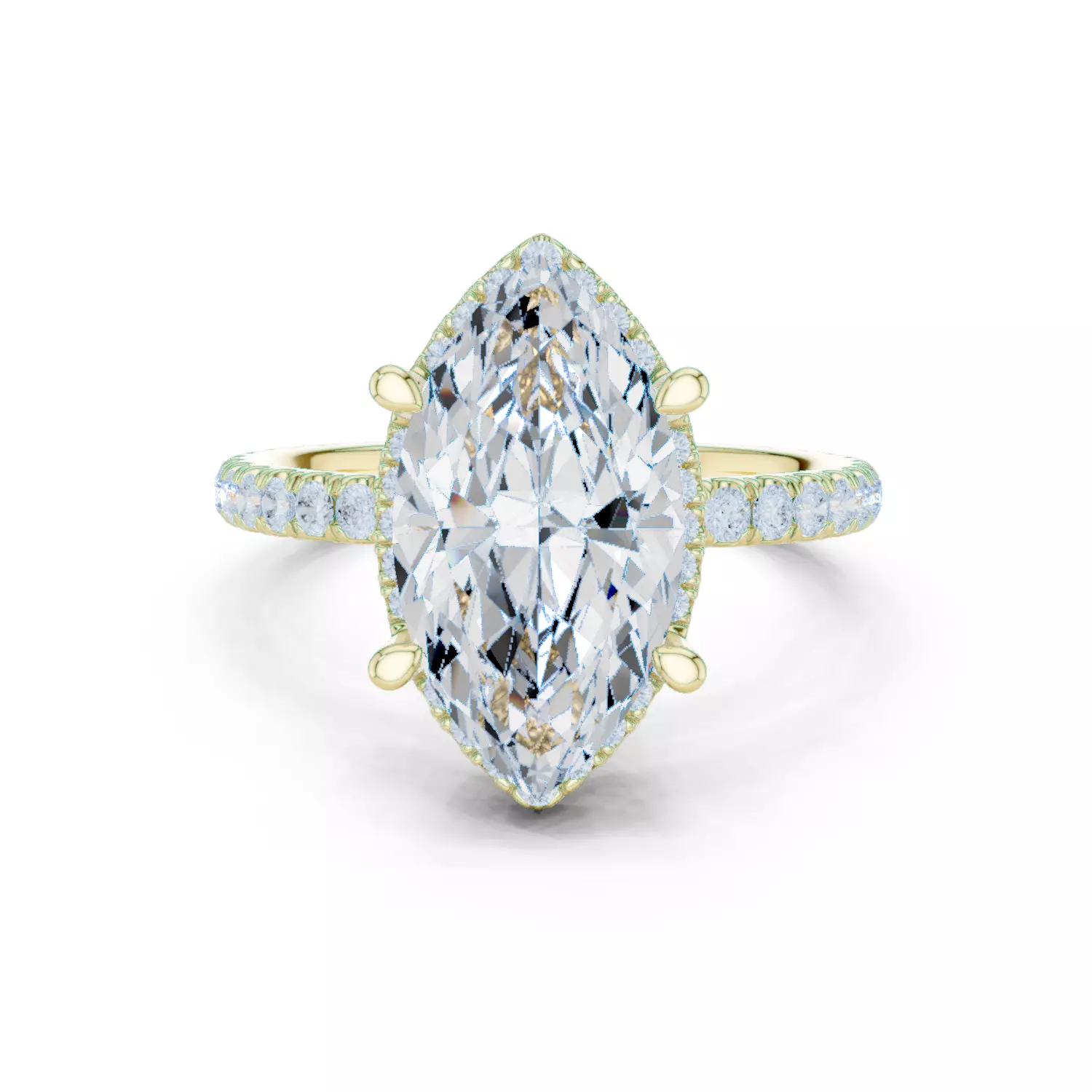 15x8mm Marquise Cut Diamond Engagement Ring 3DM STL Video 3D print model_13