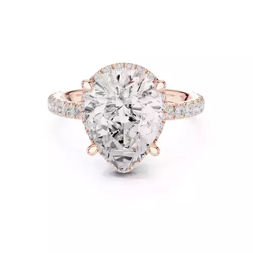 12x9mm Pear Cut Diamond Halo Engagement Ring 3DM STL Video 3D print model