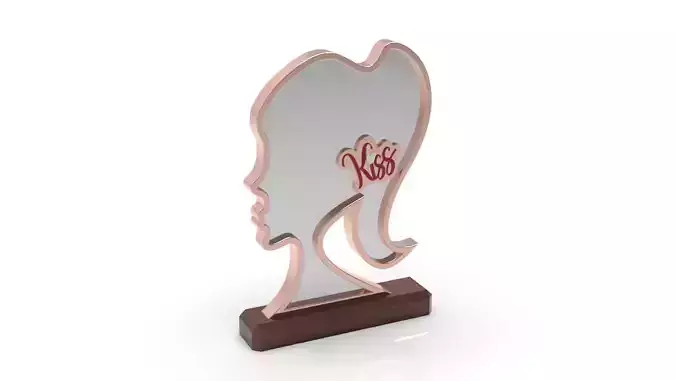 New  Desktop Mirror Design - framed and on a stand - Miss Kiss