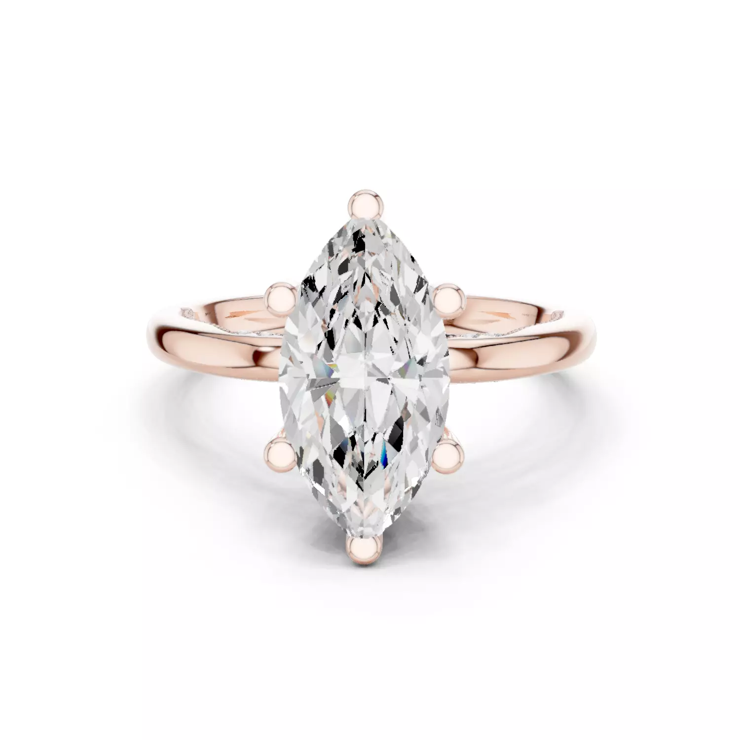 14x7mm Marquise Diamond Milgrain Design Ring 3DM STL Video 3D print model_12