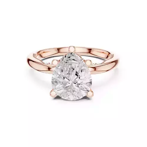 10x8mm Pear Cut Diamond Engagement Ring 3DM STL Video 3D print model
