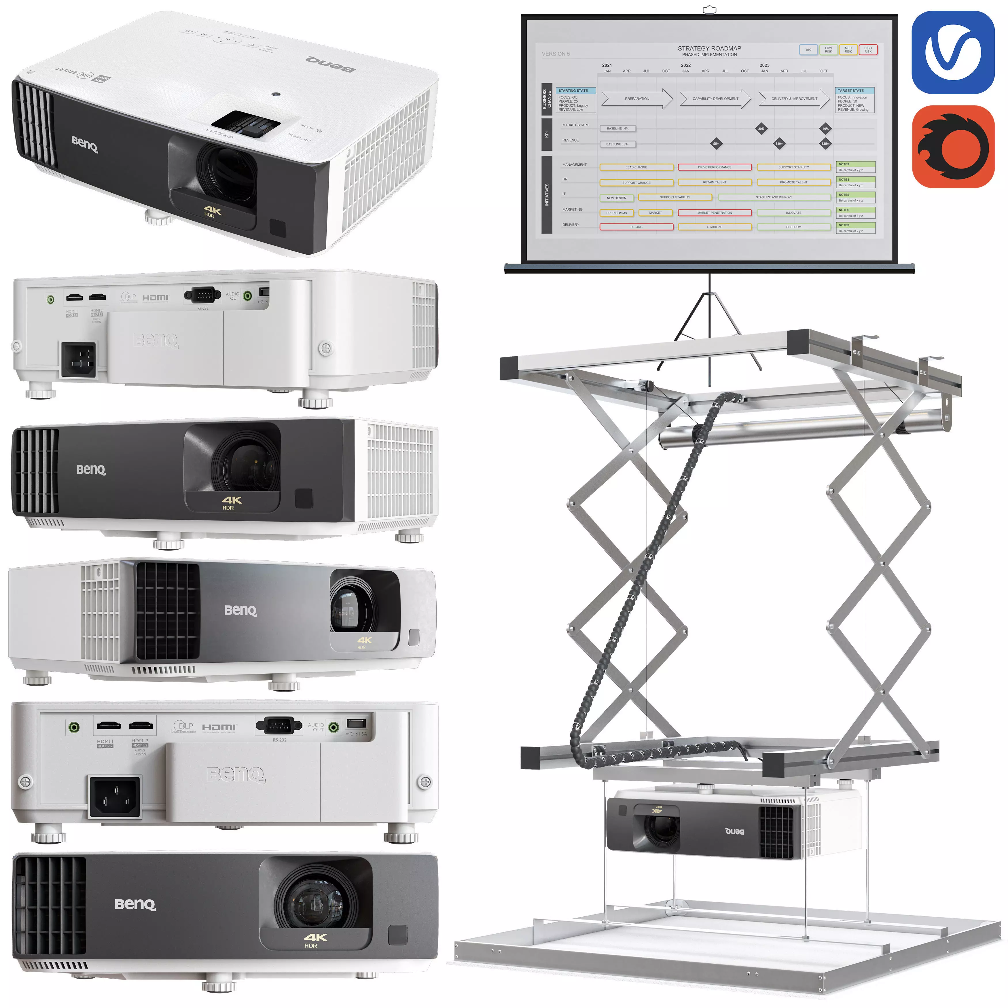 benq digital projector 02 3D model