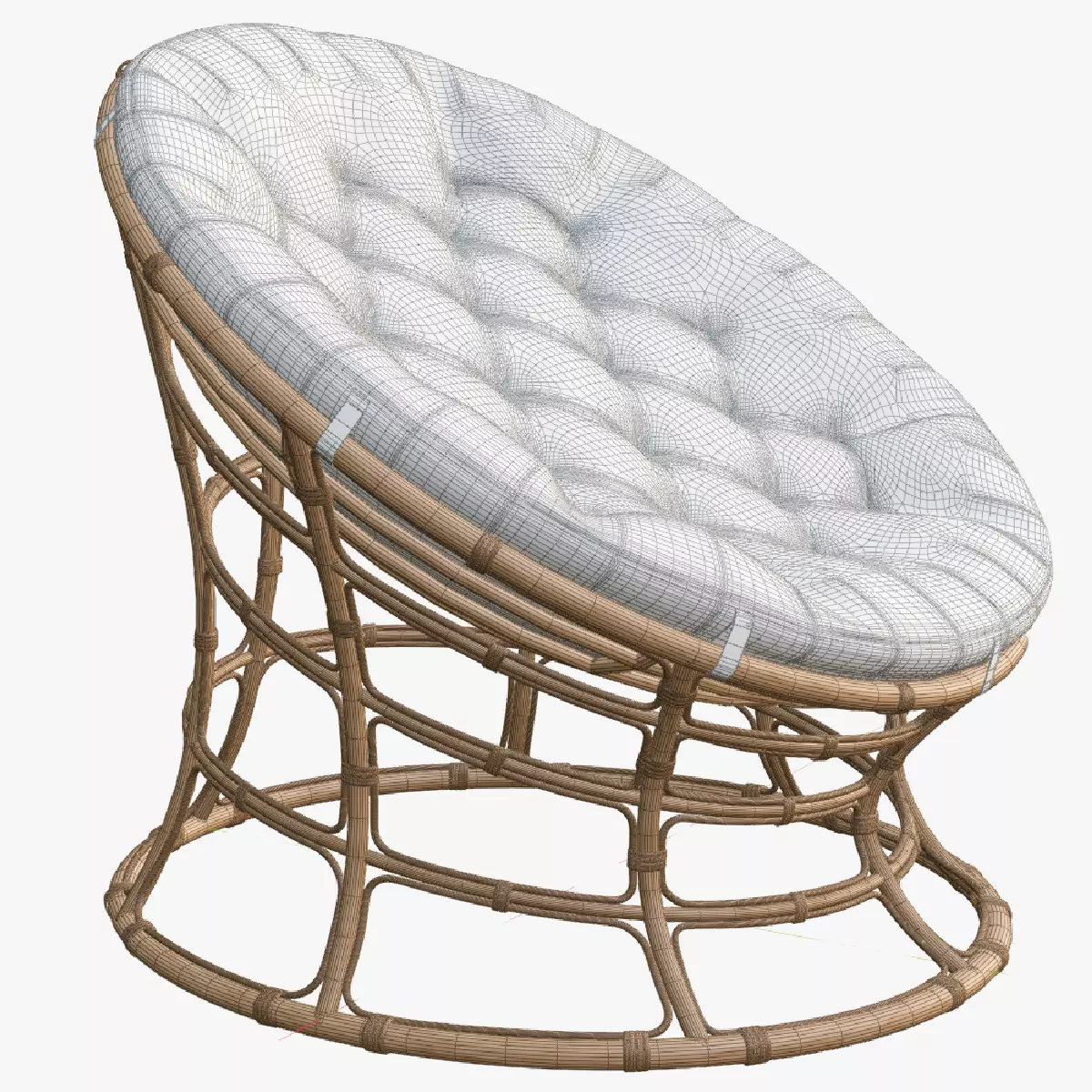 Wicker Armchair 3D model_4