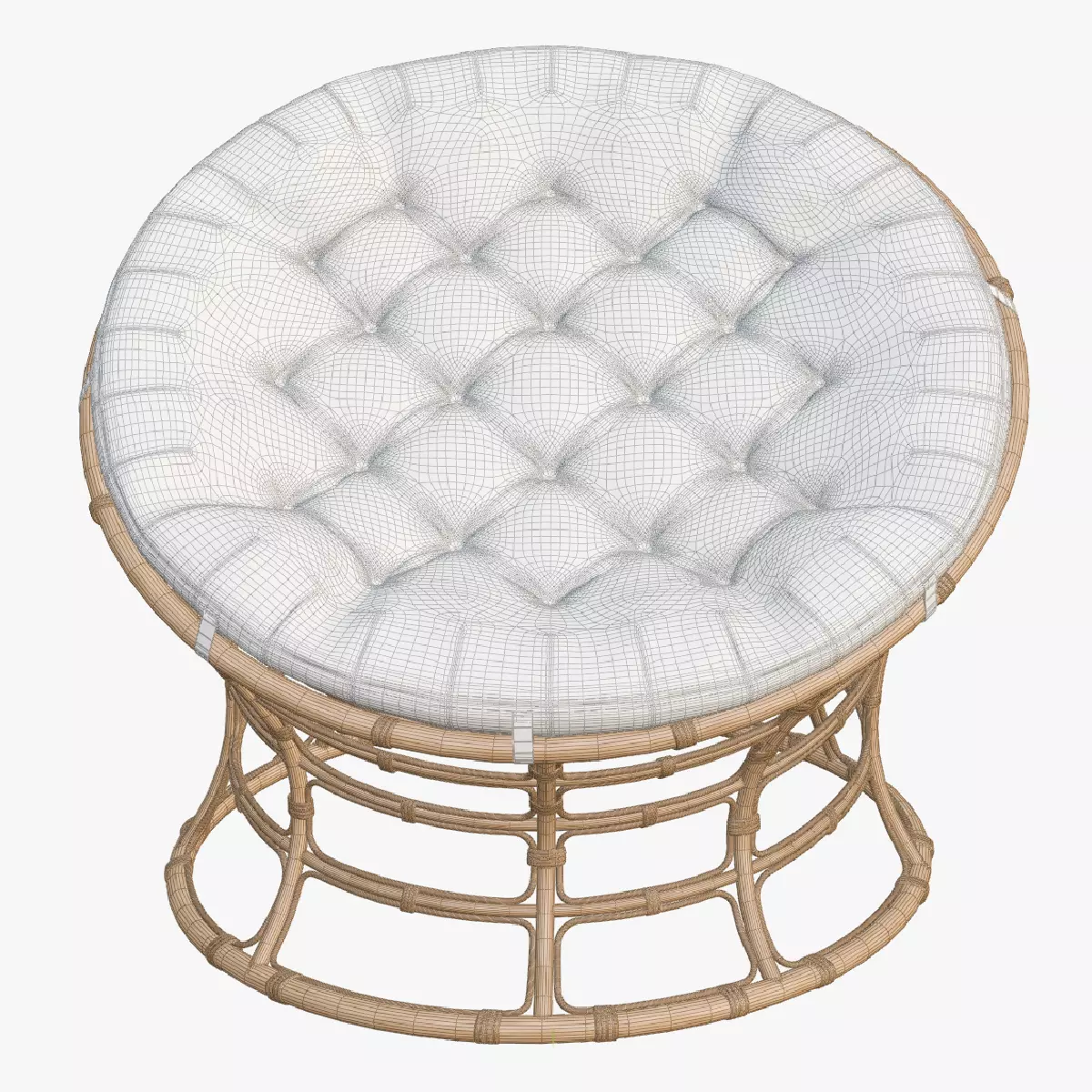 Wicker Armchair 3D model_3