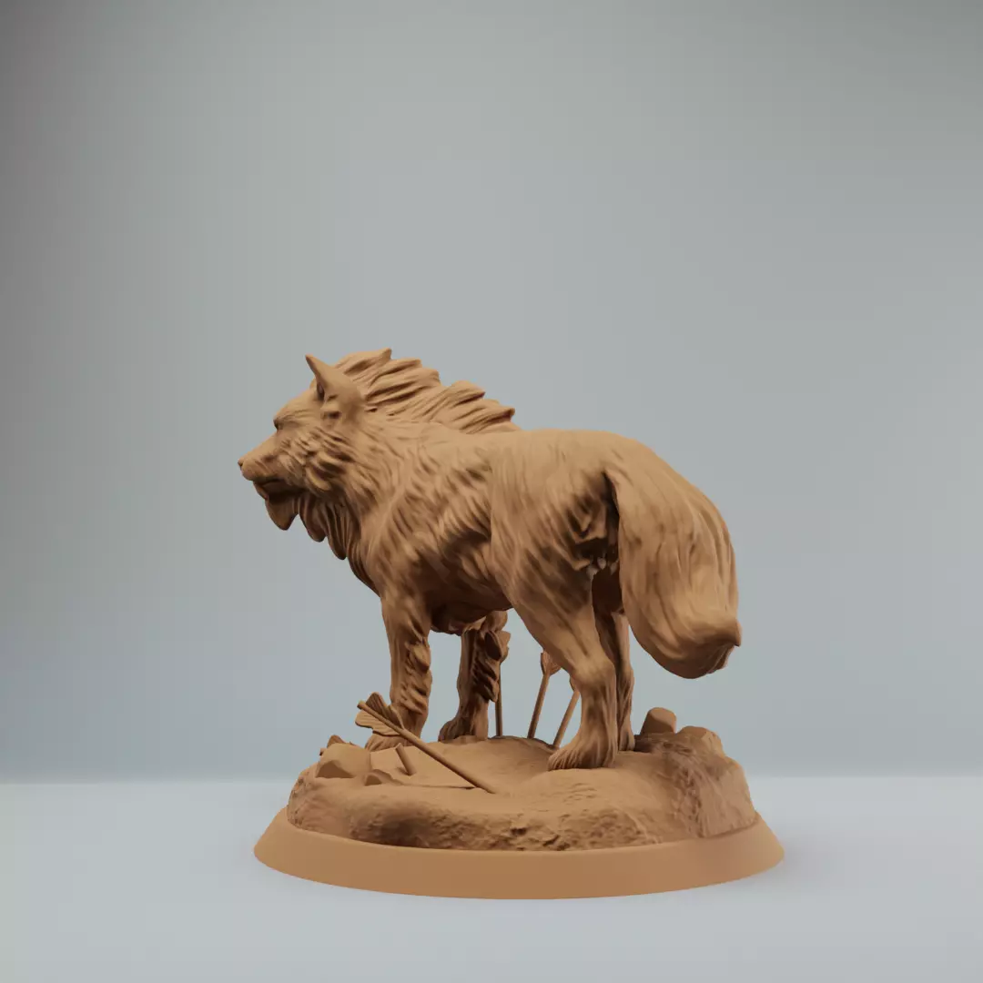 Dire Wolf Giant Fantasy Wolf Bundle 3D print model_3