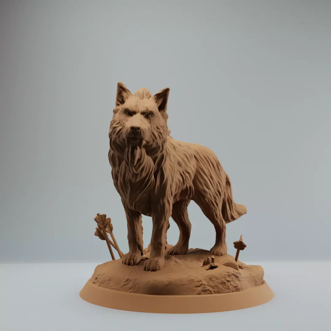 Dire Wolf Giant Fantasy Wolf Bundle 3D print model_1