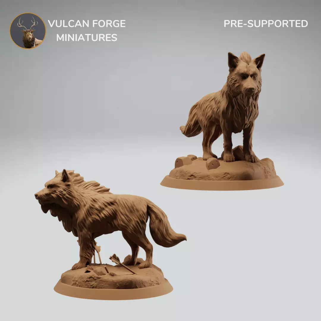 Dire Wolf Giant Fantasy Wolf Bundle 3D print model_0