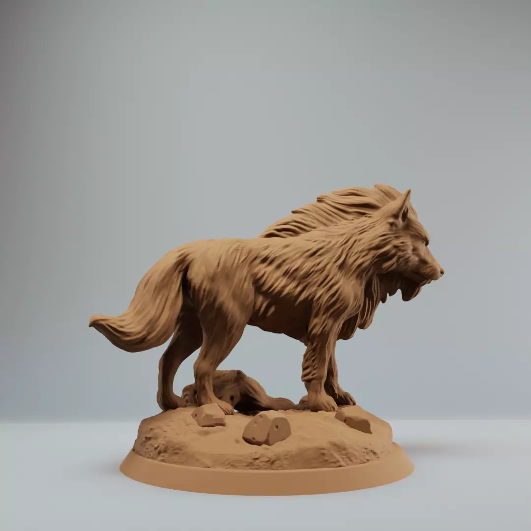Dire Wolf Giant Fantasy Wolf Bundle 3D print model_6