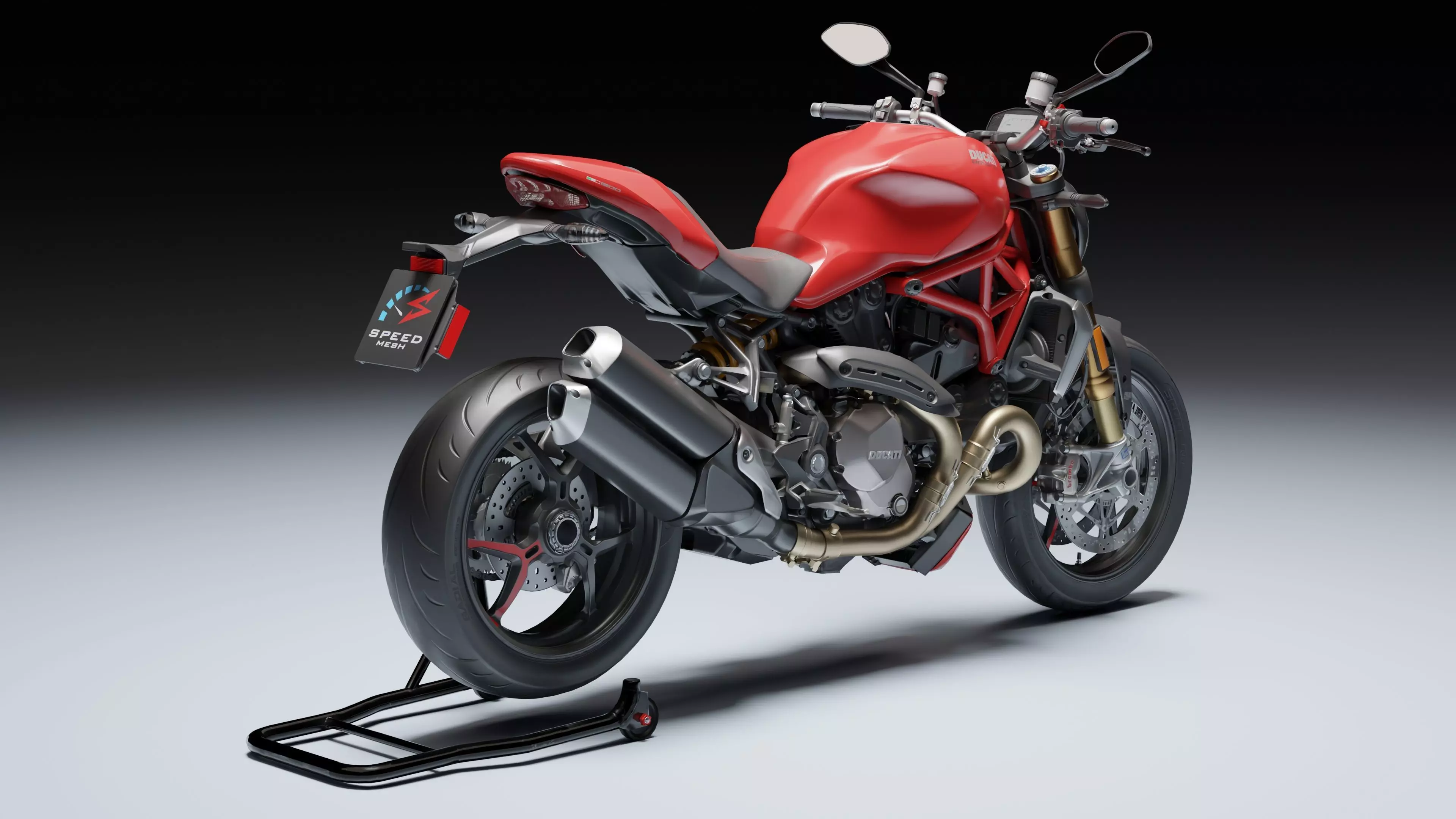 Ducati Monster 1200 S 2020 Low-poly 3D model_8