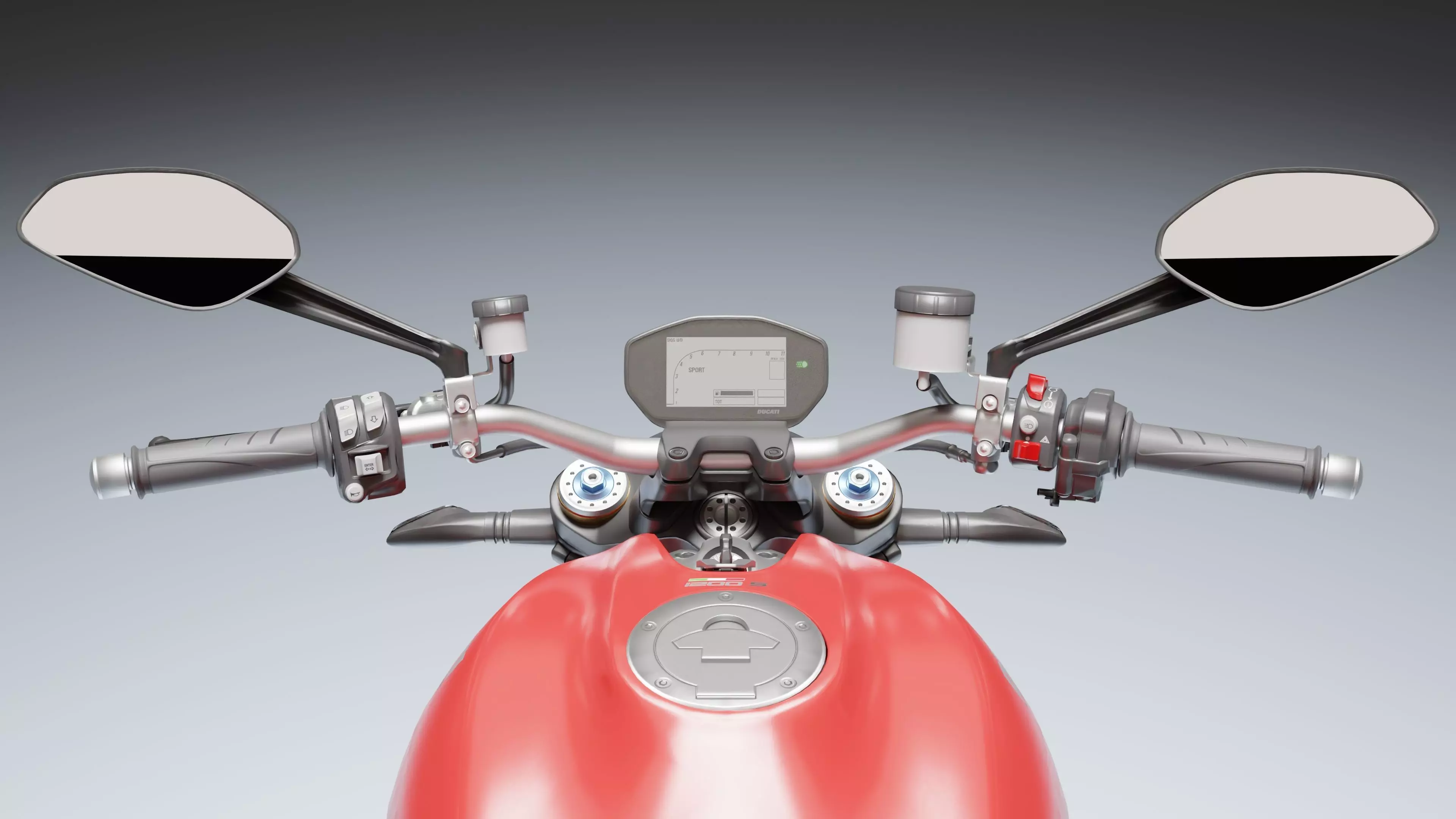 Ducati Monster 1200 S 2020 Low-poly 3D model_11