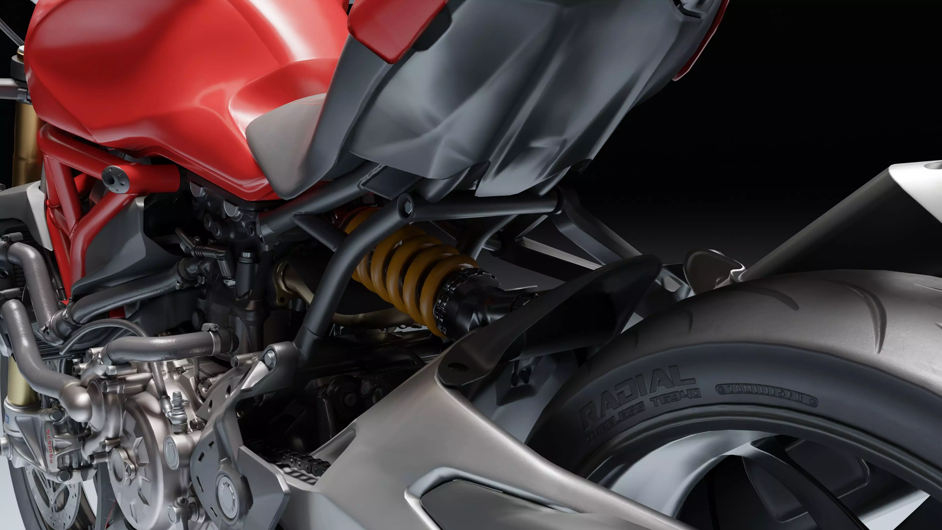 Ducati Monster 1200 S 2020 Low-poly 3D model_19