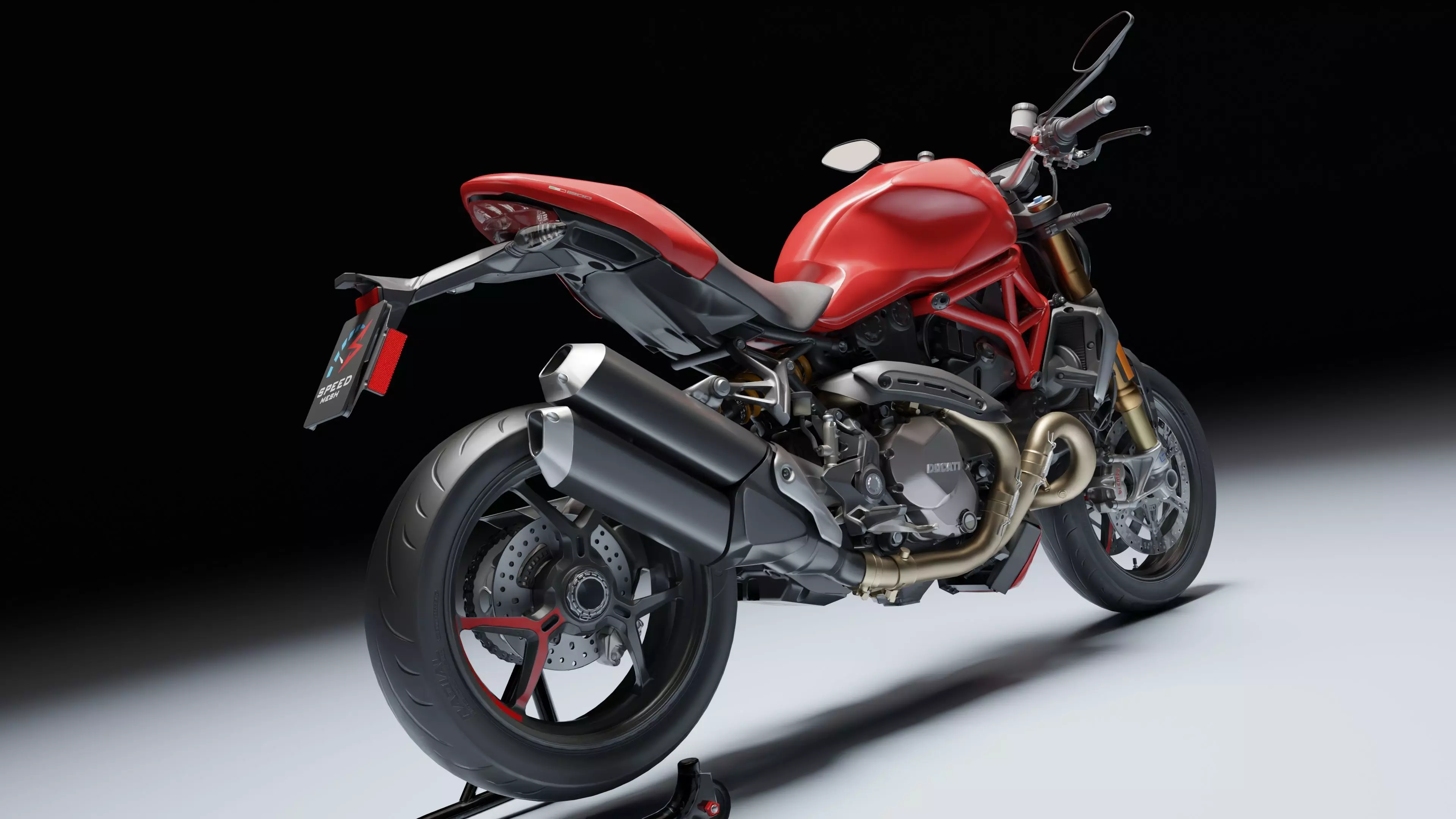 Ducati Monster 1200 S 2020 Low-poly 3D model_9