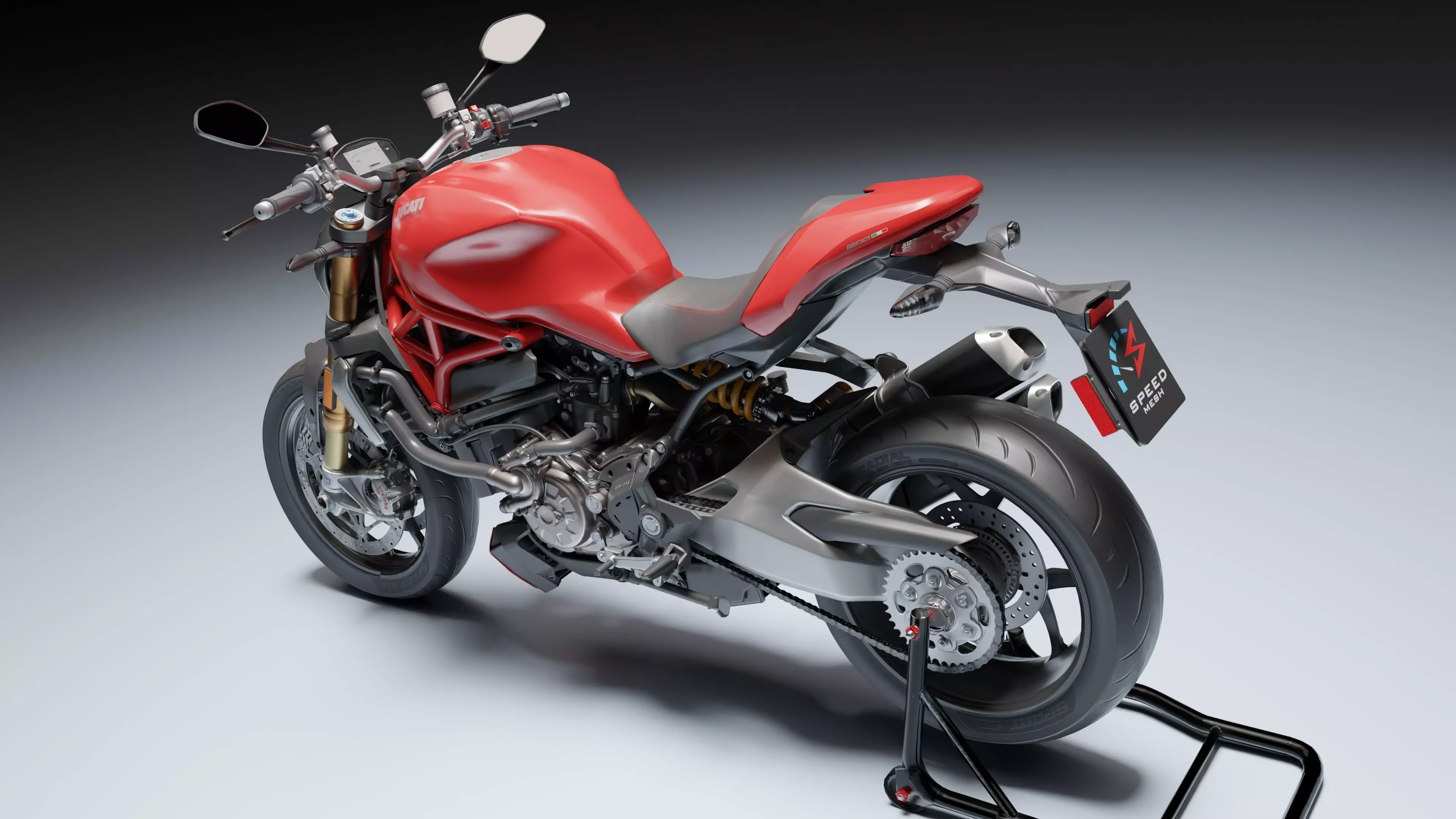 Ducati Monster 1200 S 2020 Low-poly 3D model_4