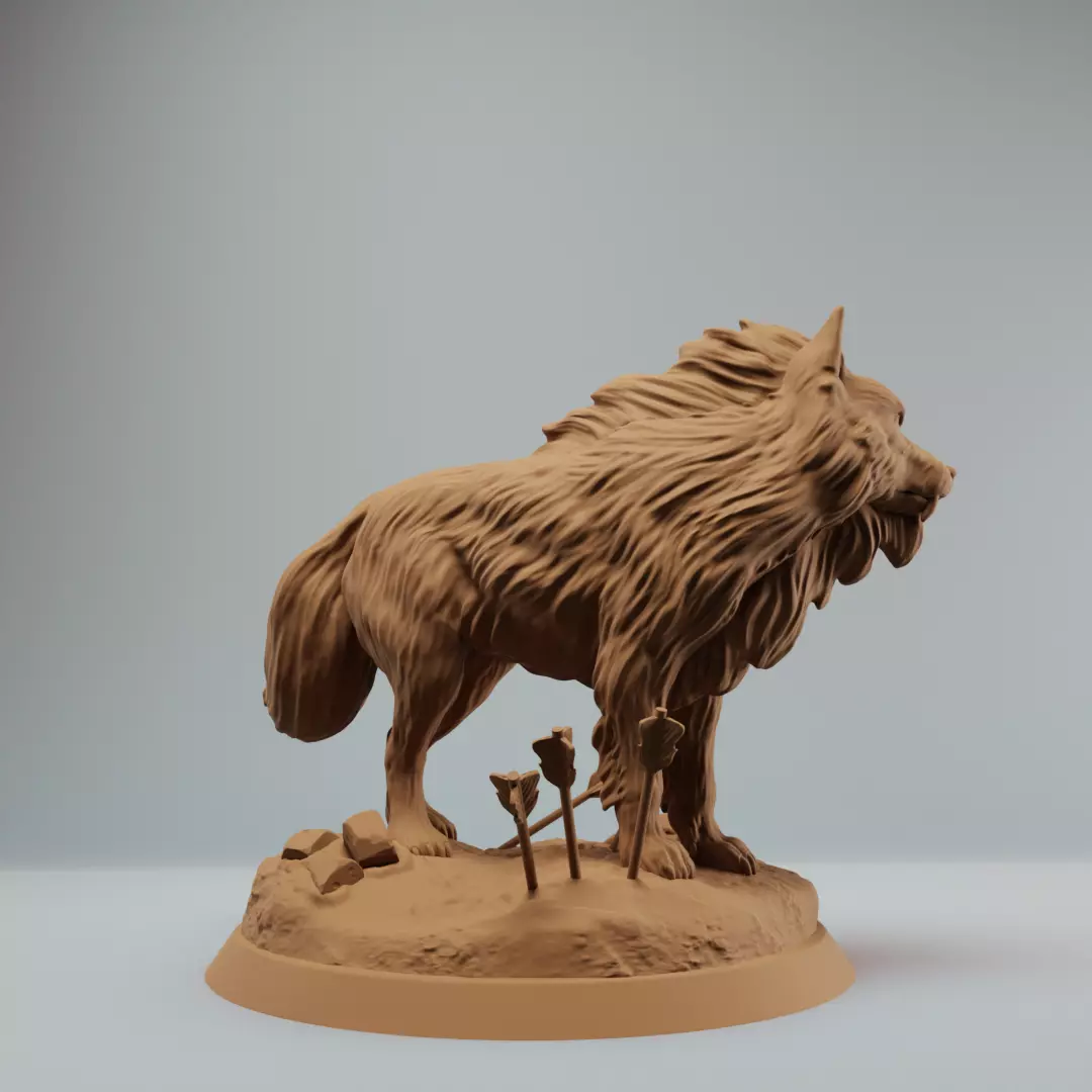 Orc Rider on Dire Wolf with Dire Wolves Bundle 3D print model_5