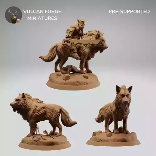 Orc Rider on Dire Wolf with Dire Wolves Bundle