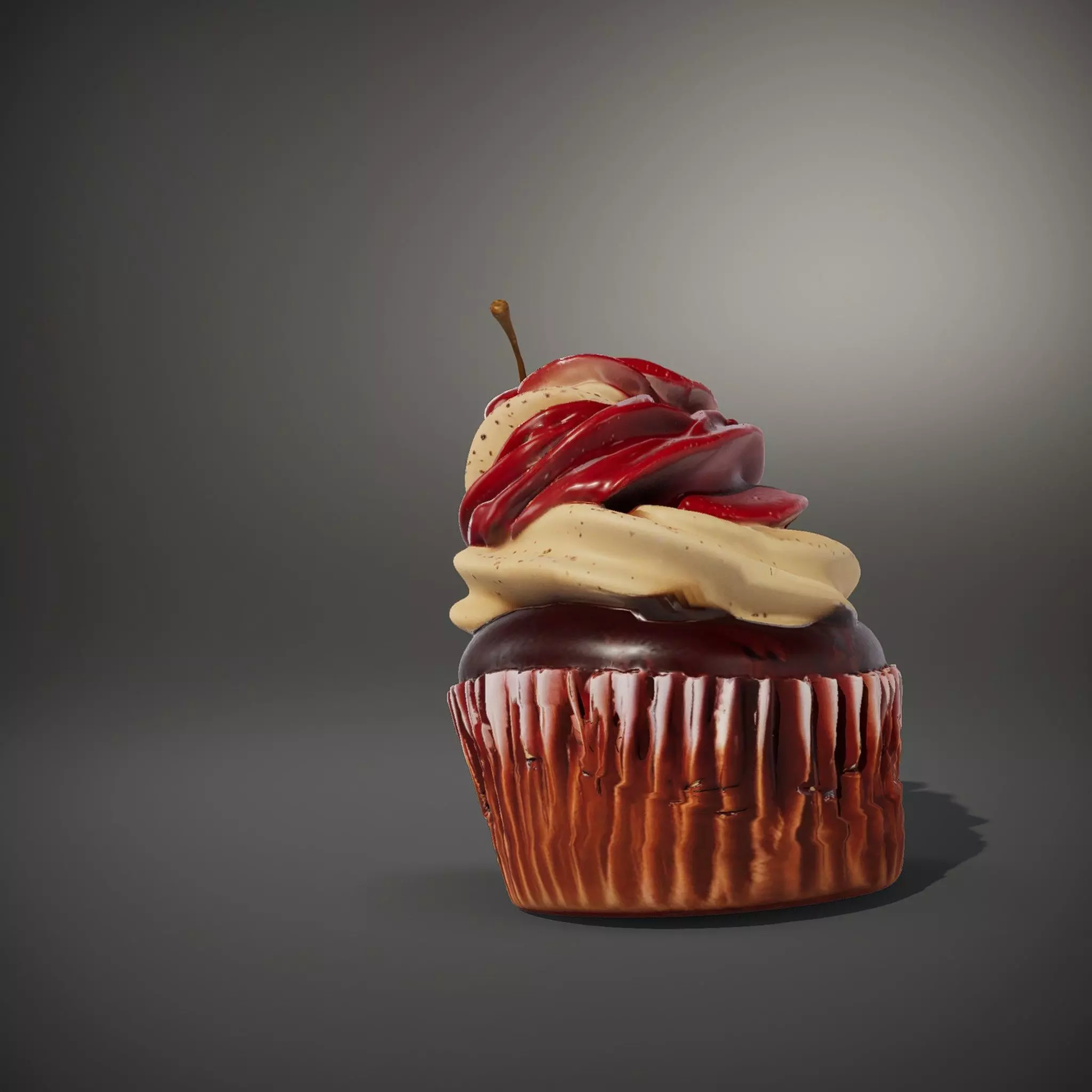 Cherry Swirl Cupcake model pack Low-poly 3D model_35