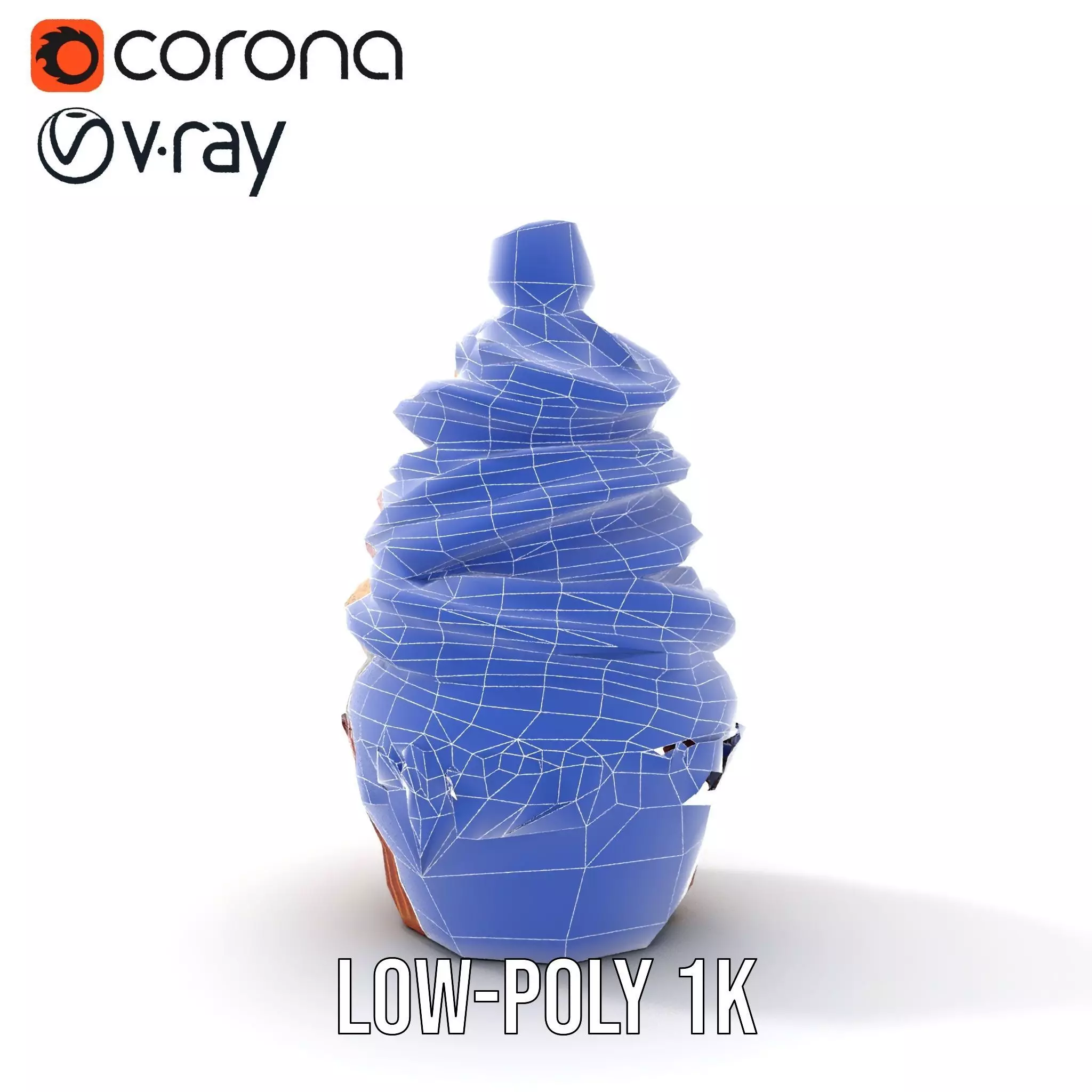 Cherry Swirl Cupcake model pack Low-poly 3D model_20