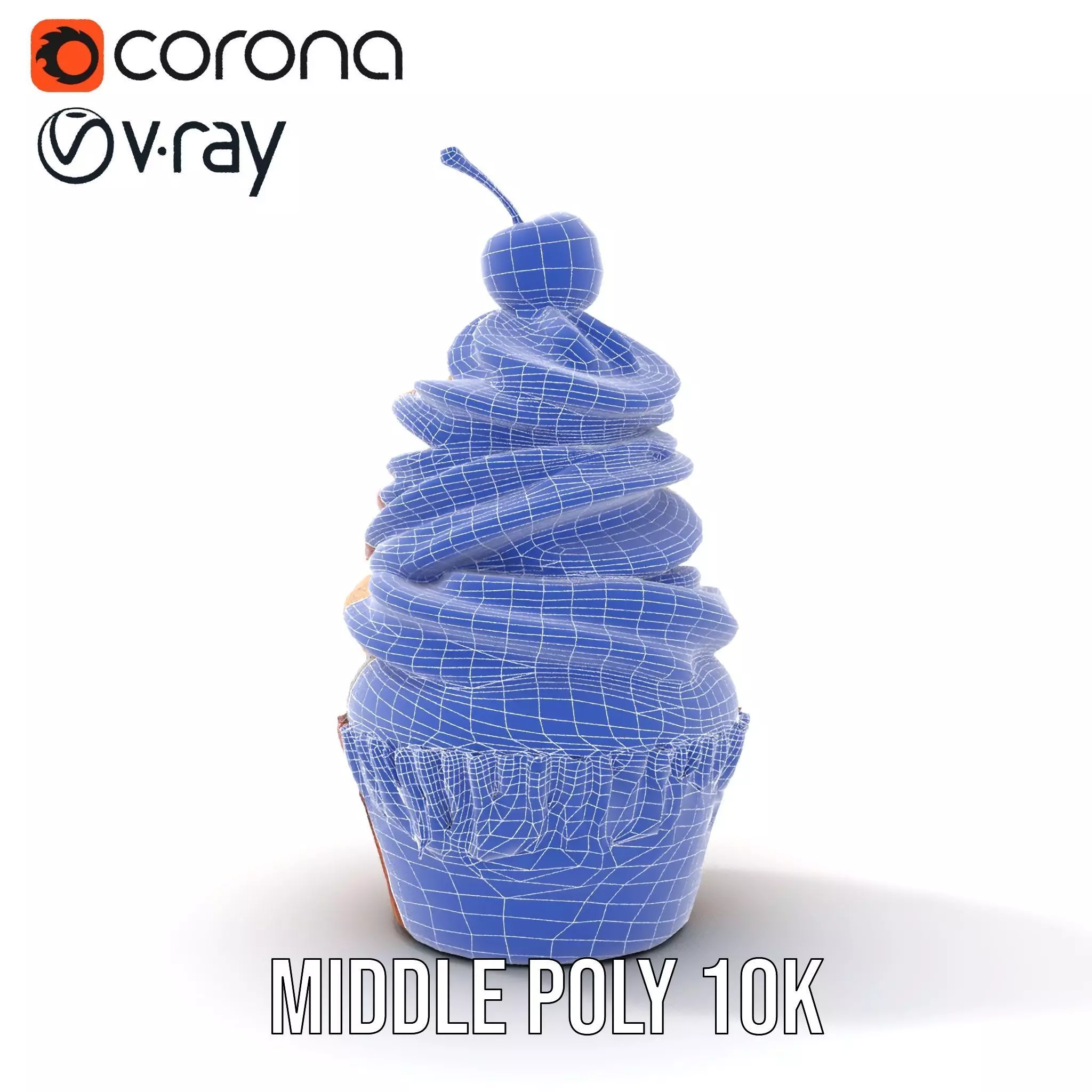 Cherry Swirl Cupcake model pack Low-poly 3D model_25