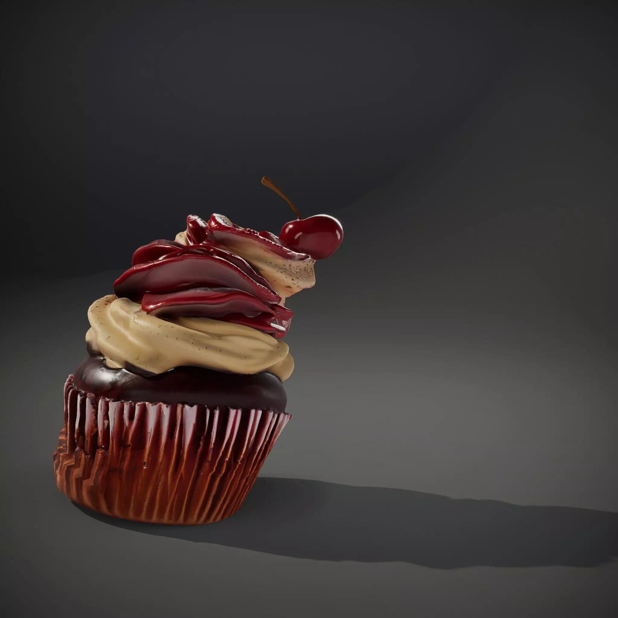 Cherry Swirl Cupcake model pack Low-poly 3D model_34
