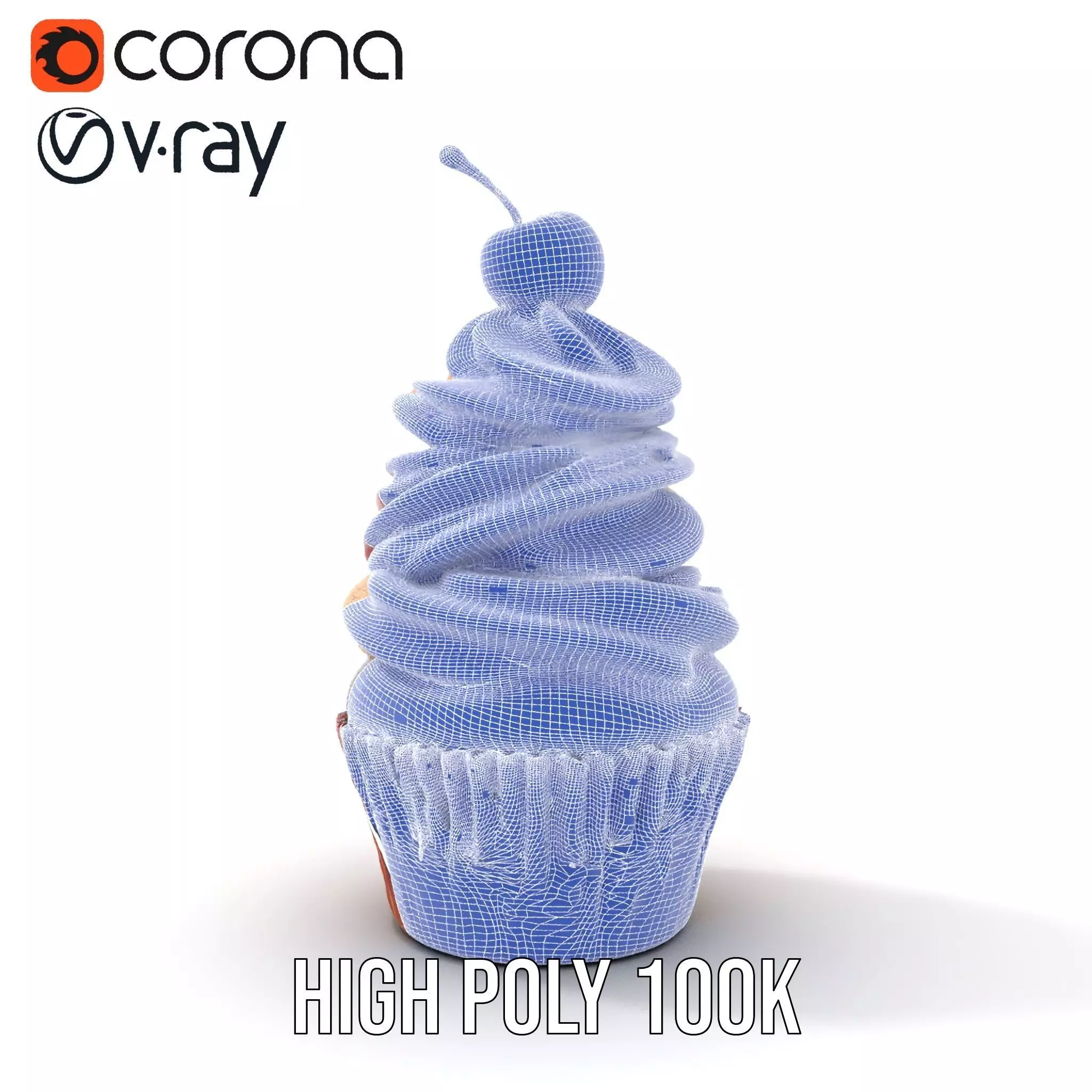 Cherry Swirl Cupcake model pack Low-poly 3D model_27