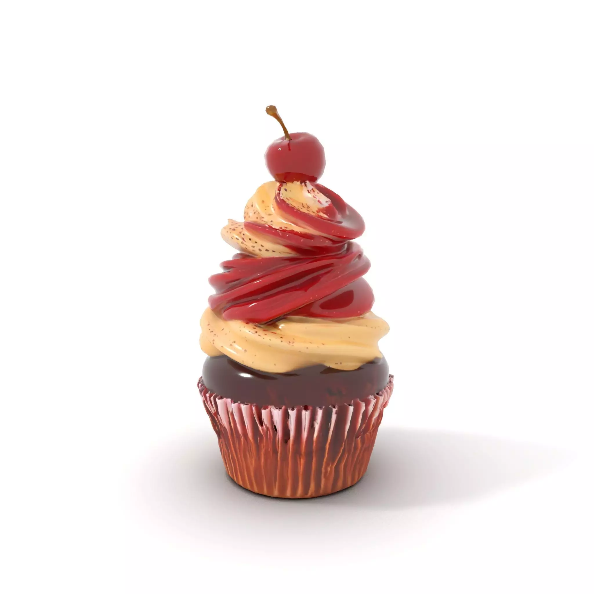 Cherry Swirl Cupcake model pack Low-poly 3D model_13
