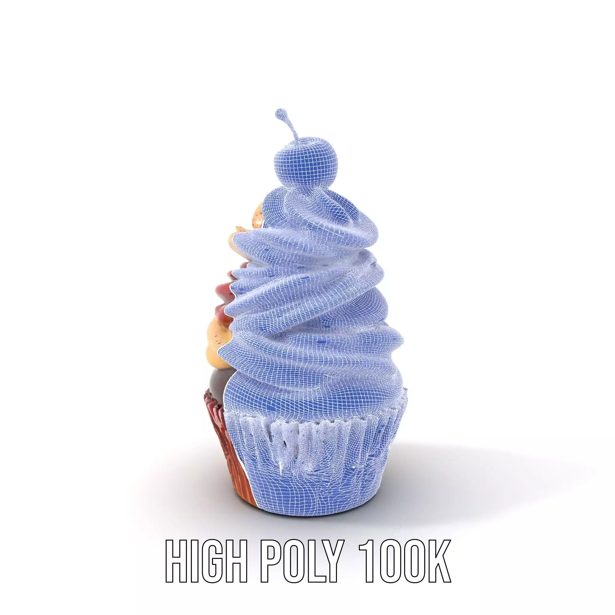 Cherry Swirl Cupcake model pack Low-poly 3D model_5