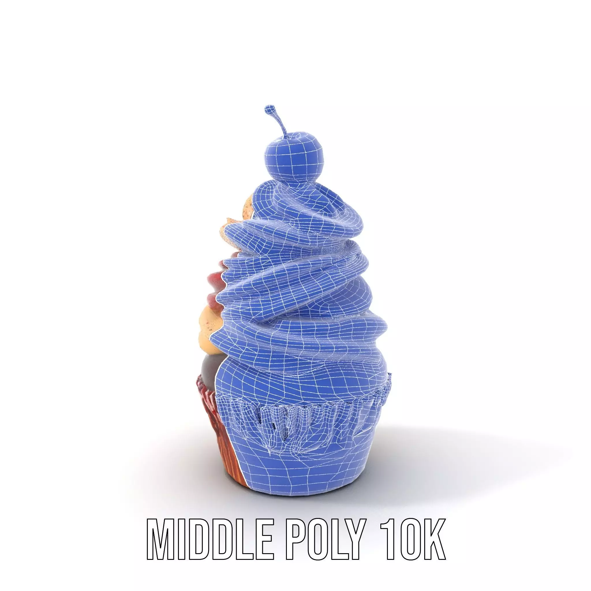 Cherry Swirl Cupcake model pack Low-poly 3D model_16