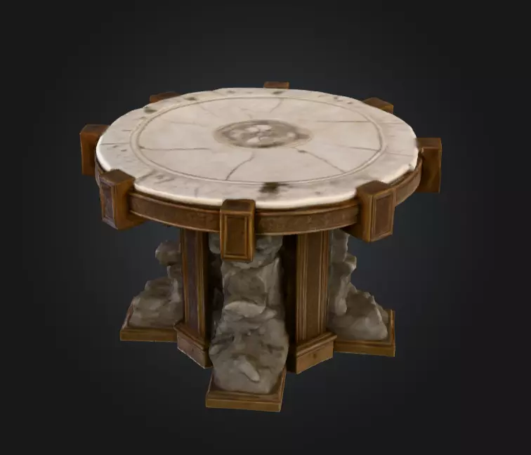 Altar of the Abbess Low-poly 3D model_0