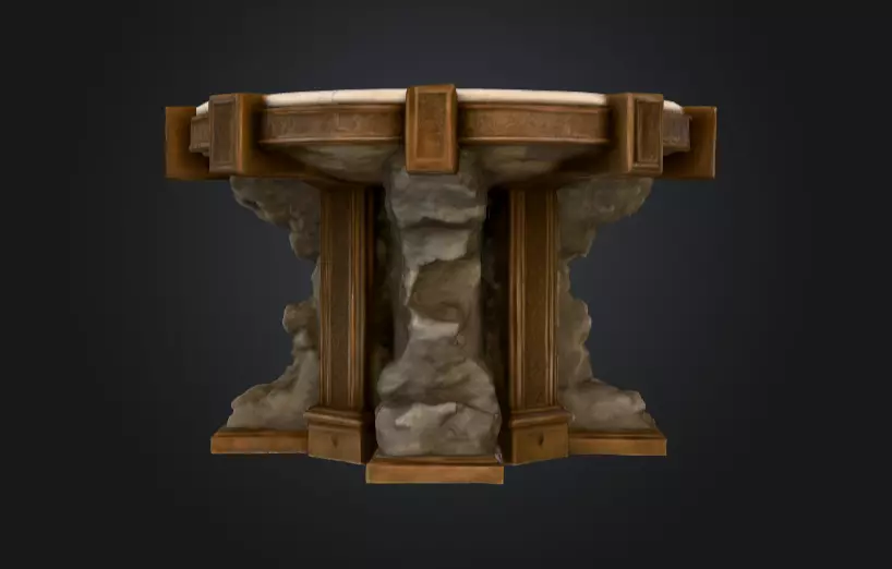 Altar of the Abbess Low-poly 3D model_4