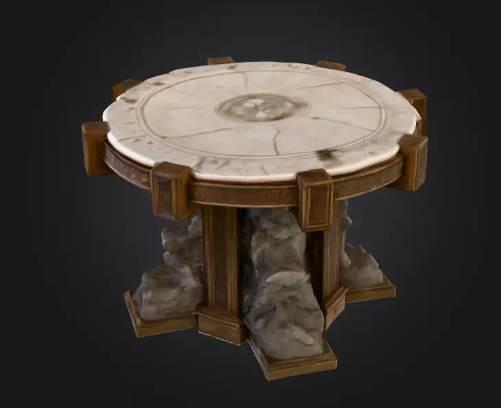 Altar of the Abbess Low-poly 3D model_11