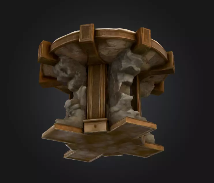 Altar of the Abbess Low-poly 3D model_7