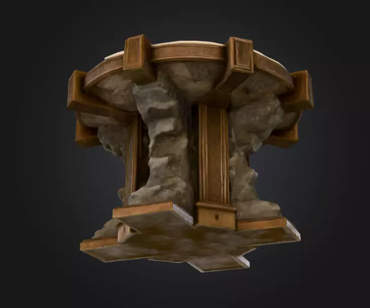 Altar of the Abbess Low-poly 3D model_8