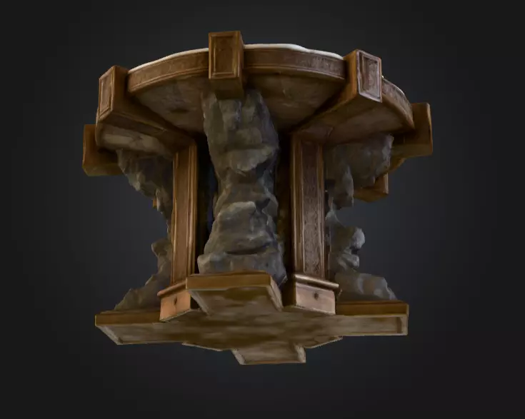 Altar of the Abbess Low-poly 3D model_9