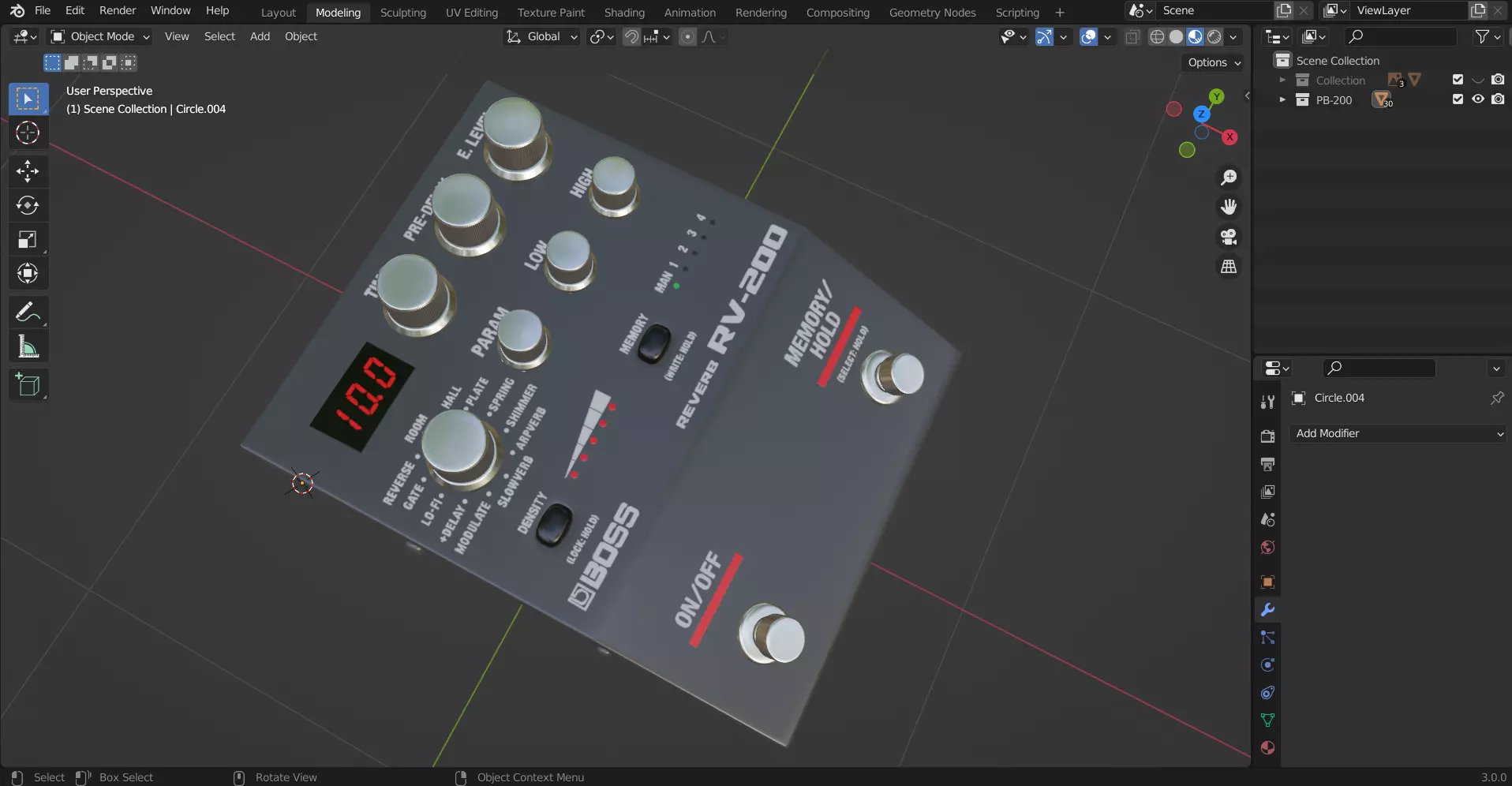 BOSS - effects pedals RB-200 3D model_9