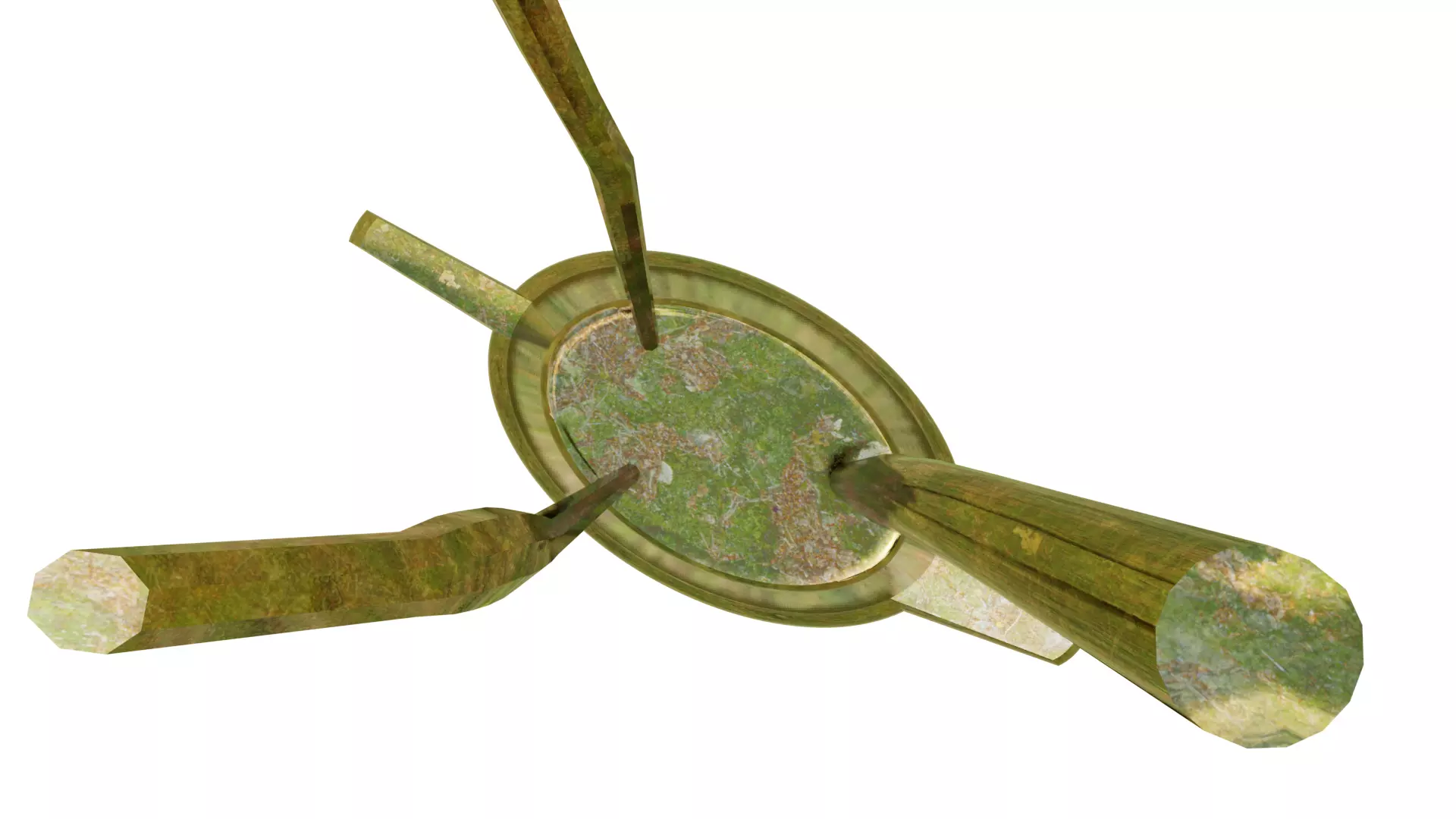 Chinese ancient style metal cup in tree leaf color Low-poly 3D model_5