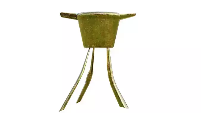 Chinese ancient style metal cup in  tree leaf color