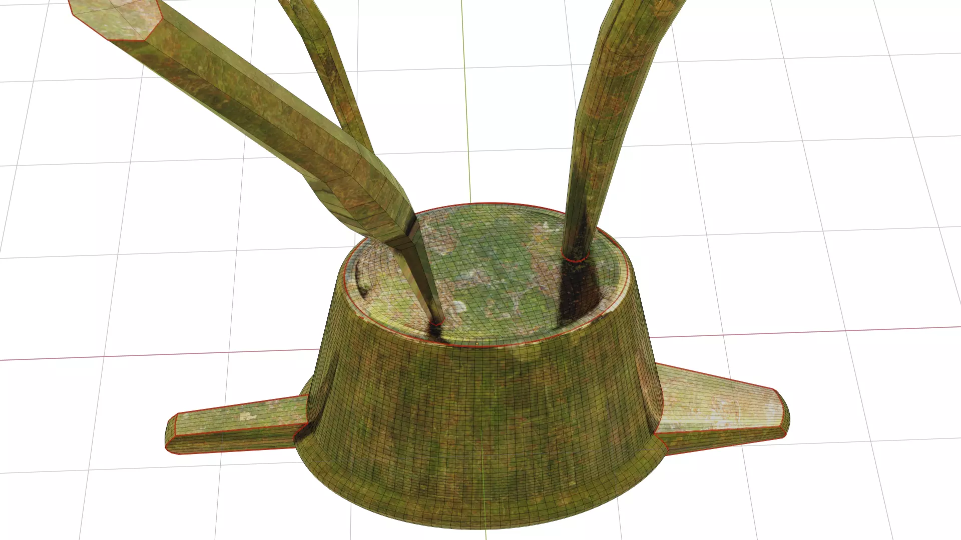 Chinese ancient style metal cup in tree leaf color Low-poly 3D model_9