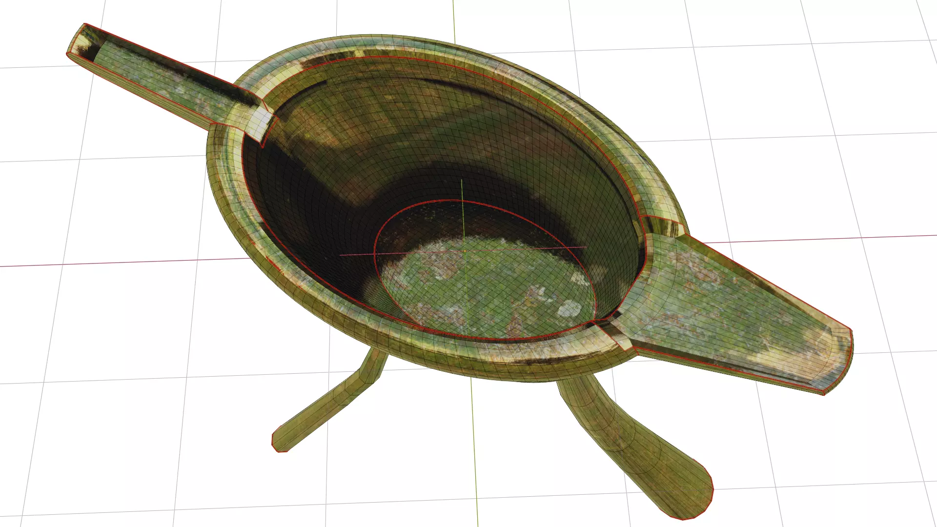 Chinese ancient style metal cup in tree leaf color Low-poly 3D model_8